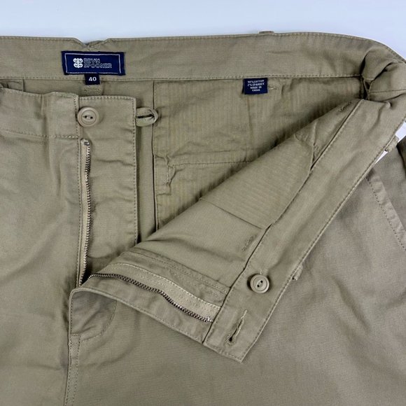 Reyn Spooner Mens Chinos Shorts Khaki Tan Herringbone Flat Front Pockets 40 New - Picture 6 of 12